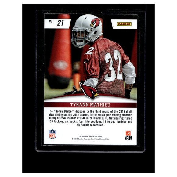 2013 Panini Prizm #21 Tyrann Mathieu Rookie Impact - Picture 2 of 2